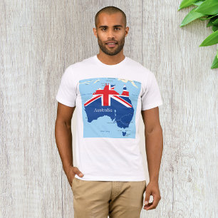 Australië Vlag Landkaart Silhouet T-shirt