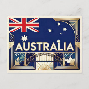 AUSTRALIË Vlag Luxe Nationale Identiteit Briefkaart