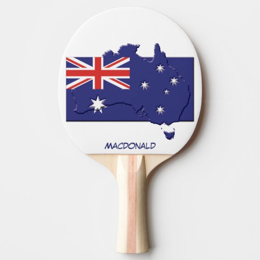 AUSTRALIË VLAG & MAP Persoonlijk Tafeltennisbatje (Voorkant)