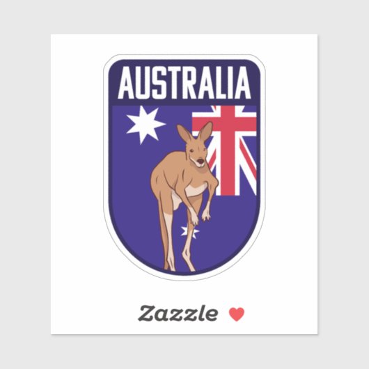Australië Vlag met Kangoeroe - Australië Reizen Sticker (Vel)