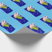 Australië Vlag Rugby Ball Cartoon Handen Cadeaupapier (Hoek)