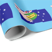 Australië Vlag Rugby Ball Cartoon Handen Cadeaupapier (Rol Hoek)