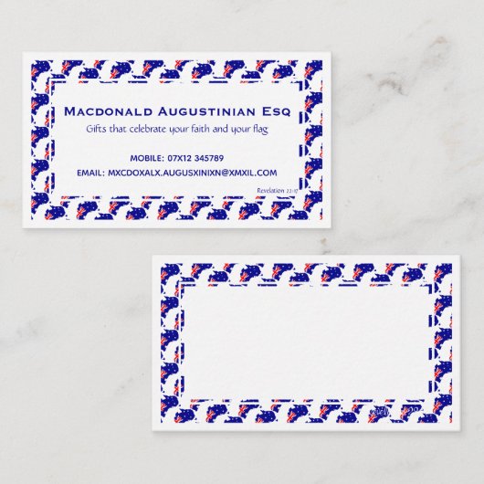 AUSTRALIË Vlag | Speciaal patriottisch Visitekaartje (Voorkant / Achterkant)