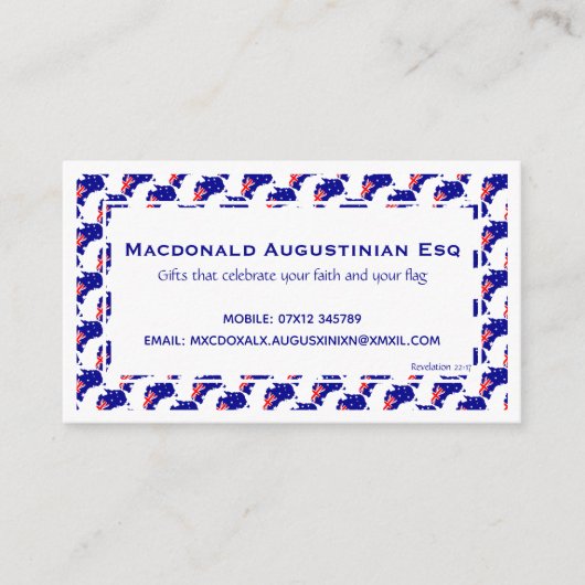 AUSTRALIË Vlag | Speciaal patriottisch Visitekaartje (Voorkant)