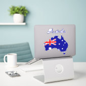 Australië vlag stickers voor muur, telefoon, lapto (Laptop op bureau)