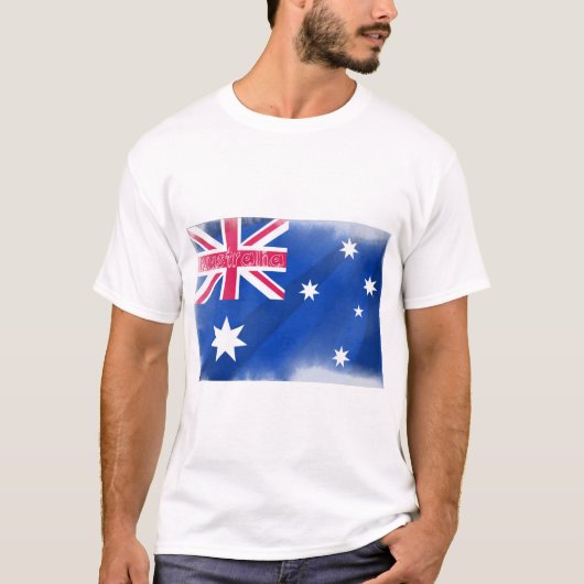 Australië Vlag Uitfaden T-shirt (Voorkant)