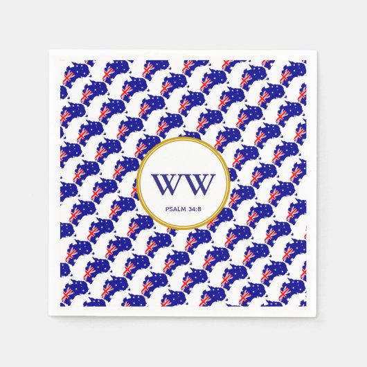 AUSTRALIË VLAG Verjaardagsfeest Erfgoedfeest Servet (Voorkant)