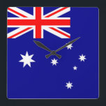 Australië Vlag Vierkante Klok<br><div class="desc">Australië Vlag</div>