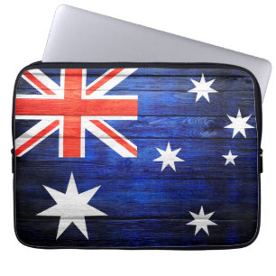 Australië Vlag Vintage Hout Laptop Sleeve