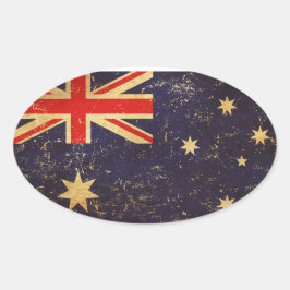 Australië Vlag Vintage Ontwerp Ovale Sticker