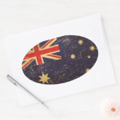 Australië Vlag Vintage Ontwerp Ovale Sticker (Envelop)