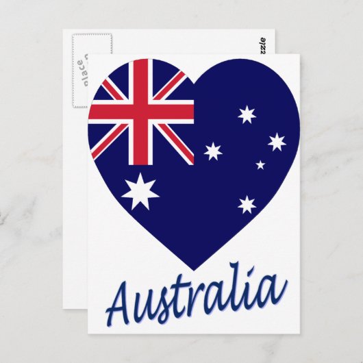 Australië - Vlaggenhart Briefkaart (Voorkant / Achterkant)