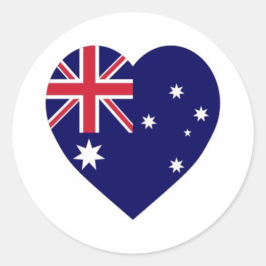 Australië - Vlaggenhart Ronde Sticker (Voorkant)