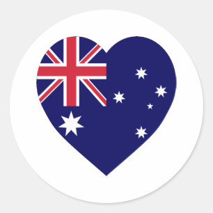 Australië - Vlaggenhart Ronde Sticker