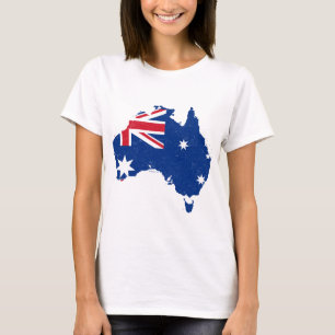 Australië Vlaggenkaart W T-shirt