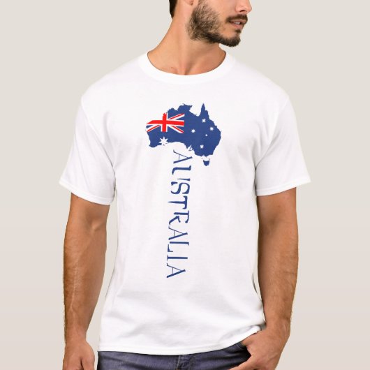 Australië Vlagkaart T-shirt (Voorkant)