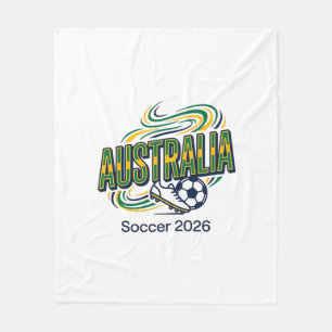 Australië Voetbal 2026 Voetbal Vet Land Typografie Fleece Deken