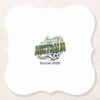 Australië Voetbal 2026 Voetbal Vet Land Typografie Kartonnen Onderzetters