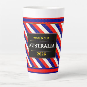Australië Voetbal Fan Vlag Kleuren Streep Patroon Latte Mok