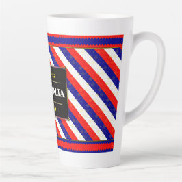 Australië Voetbal Fan Vlag Kleuren Streep Patroon  Latte Mok