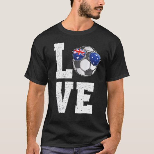Australië Voetbal Liefde Australische Fan Vlag T-shirt (Voorkant)