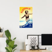 AUSTRALIË voor reizen door zon en Surf Poster (Thuiskantoor)