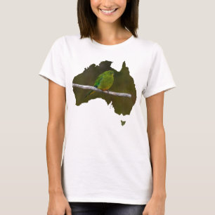 Australië Vorm Zeldzame Oranje Bellied Parrot T-shirt