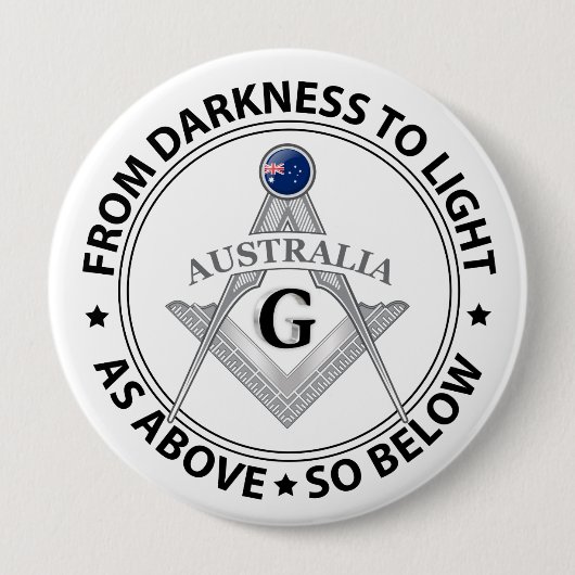 Australië vrijmetselarij teken ronde button 4,0 cm (Voorkant)