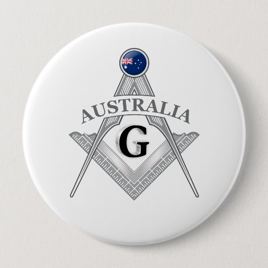 Australië vrijmetselarij teken ronde button 4,0 cm (Voorkant)