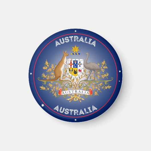 Australië Wapen Cirkelvorm Magneet (Voorkant)