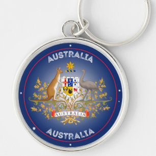 Australië Wapenschild Cirkelvorm Sleutelhanger
