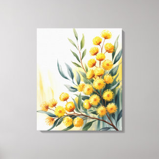 Australië — Waterverf Gouden Wattle Canvas Afdruk