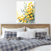 Australië — Waterverf Gouden Wattle Canvas Afdruk (Insitu (Slaapkamer))