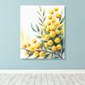 Australië — Waterverf Gouden Wattle Canvas Afdruk (Insitu (Houten vloer))