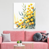 Australië — Waterverf Gouden Wattle Canvas Afdruk (Insitu (Woonkamer))