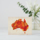Australië Waterverf Map Art Print Briefkaart (Staand voorkant)