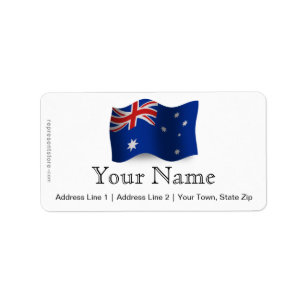 Australië Waving Flag Etiket