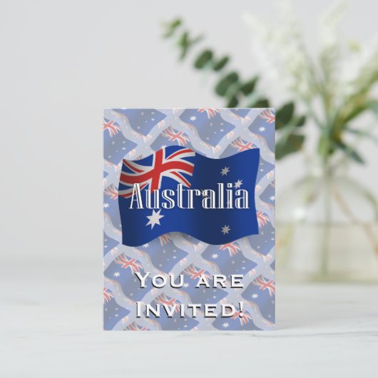Australië Waving Flag Kaart (Staand voorkant)