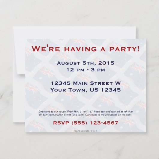 Australië Waving Flag Kaart (Achterkant)