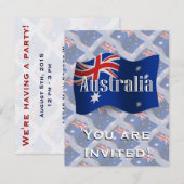 Australië Waving Flag Kaart (Voorkant / Achterkant)