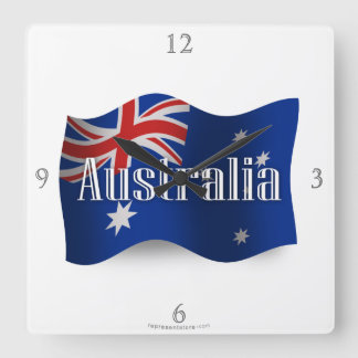 Australië Waving Flag Vierkante Klok