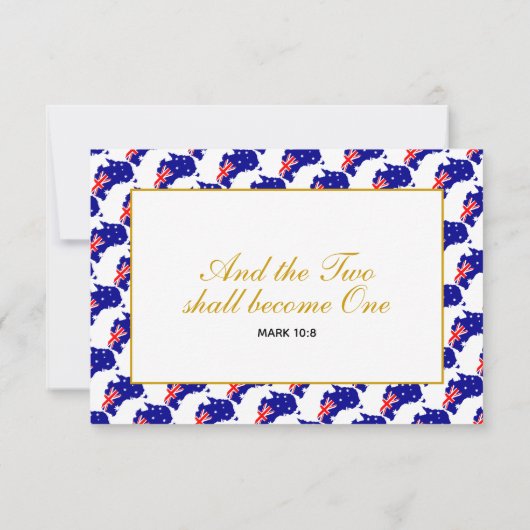 AUSTRALIË Wedding RSVP Response Kaart (Achterkant)