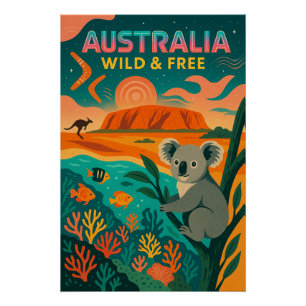 Australië – Wild & Free 2025 Perfect Poster