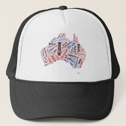 Australië Woord Kunst Trucker Pet (Voorkant)