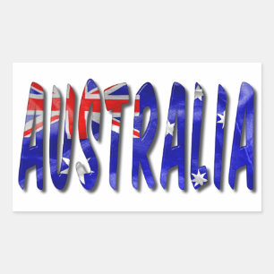 Australië Woord met vlagtextuur Rechthoekige Sticker