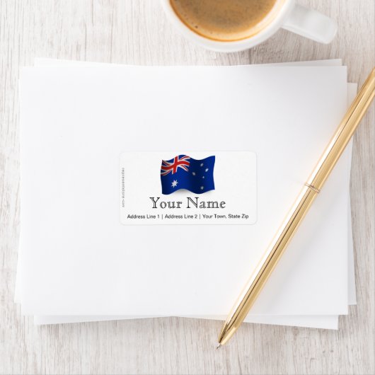 Australië wuivende vlag etiket (Insitu)