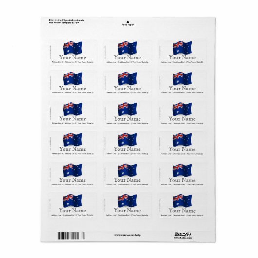 Australië wuivende vlag etiket (Full Sheet)