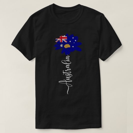  Australië Zonnebloem Vlag Australië Liefhebber T-shirt (Design voorkant)