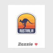 Australië Zonsondergang met Kangoeroe Silhouet - R Sticker (Vel)