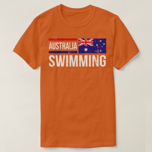 Australië Zwemmen Team Competitieve Aussie Vlag PR T-shirt (Design voorkant)